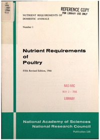 Cover Image: Nutrient Requirements of Poultry