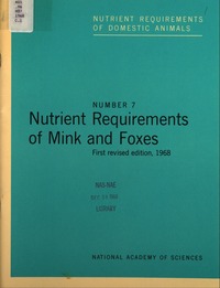 Cover Image: Nutrient Requirements of Mink and Foxes