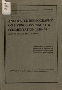 Cover Image: Annotated Bibliography on Hydrology (1951-54) and Sedimentation (1950-54) United States and Canada