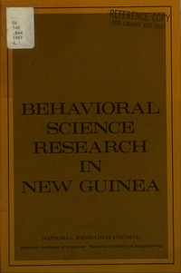 Cover Image: Behavioral Science Research in New Guinea
