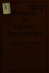 Cover Image: Research in Optical Spectroscopy