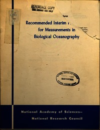 Recommended Interim Procedures for Measurements in Biological Oceanography