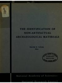 Cover Image: The Identification of Non-Artifactual Archaeological Materials
