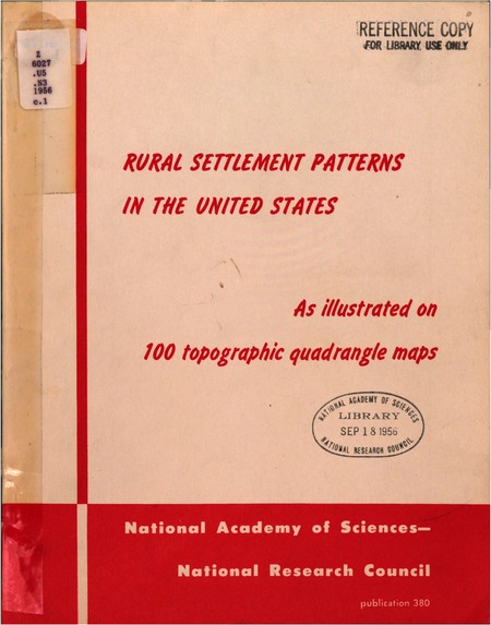 Rural Settlement Patterns in the United States: As illustrated on 100 topographic quadrangle maps