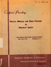 Cover Image: Health, Medical and Drug Factors in Highway Safety