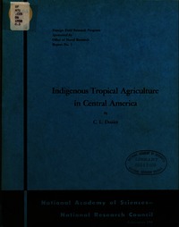 Cover Image: Indigenous Tropical Agriculture in Central America