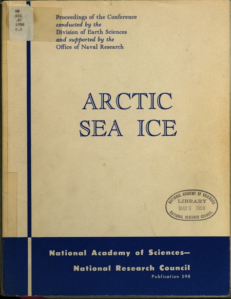 Arctic Sea Ice: Proceedings of the Conference