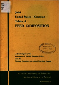 Joint United States-Canadian Tables of Feed Composition