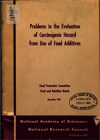 Cover Image: Problems in the Evaluation of Carcinogenic Hazard From Use of Food Additives