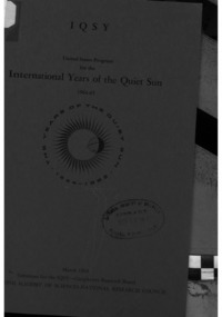 Cover Image: IQSY: United States Program for the International Years of the Quiet Sun, 1964-65