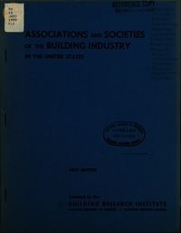 Cover Image: Associations and Societies of the Building Industry in the United States