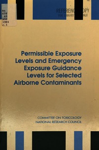 Cover Image: Permissible Exposure Levels and Emergency Exposure Guidance Levels for Selected Airborne Contaminants