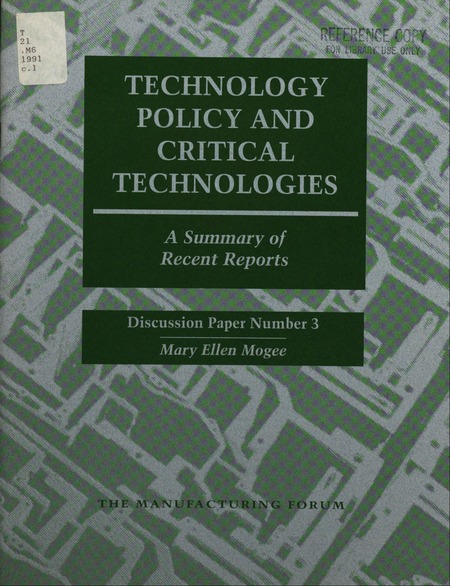 Technology Policy and Critical Technologies: A Summary of Recent Reports
