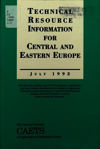 Cover Image: Technical Resource Information for Central and Eastern Europe