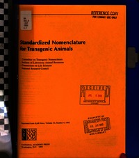Cover Image: Standardized Nomenclature for Transgenic Animals