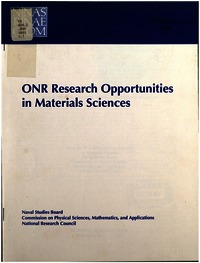 ONR Research Opportunities in Materials Sciences