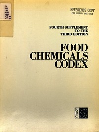 Food Chemicals Codex: Fourth Supplement to the Third Edition
