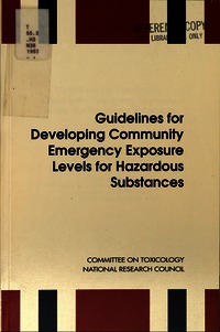 Cover Image: Guidelines for Developing Community Emergency Exposure Levels for Hazardous Substances