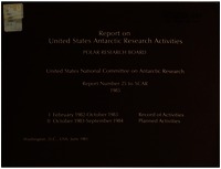 Cover Image: Report on United States Antarctic Research Activities, February 1982-October 1983