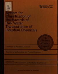 Cover Image: System for Classification of the Hazards of Bulk Water Transportation of Industrial Chemicals