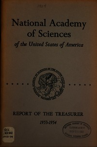 Cover Image: Report of the Treasurer for the Fiscal Year Ended June 30, 1954