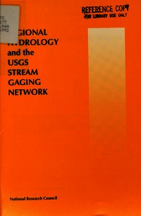 Cover Image: Regional Hydrology and USGS Stream Gaging Network