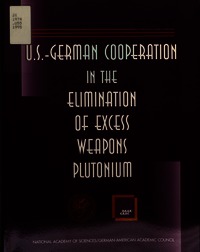 Cover Image: U.S.-German Cooperation in the Elimination of Excess Weapons Plutonium
