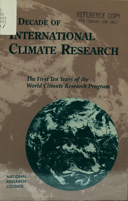 A Decade of International Climate Research: The First Ten Years of the World Climate Research Program