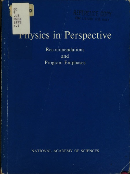 Physics in Perspective: Recommendations and Program Emphases