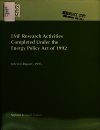 Cover Image: EMF Research Activities Completed Under the Energy Policy Act of 1992