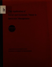 Cover Image: The Application of Social and Economic Values to Spectrum Management
