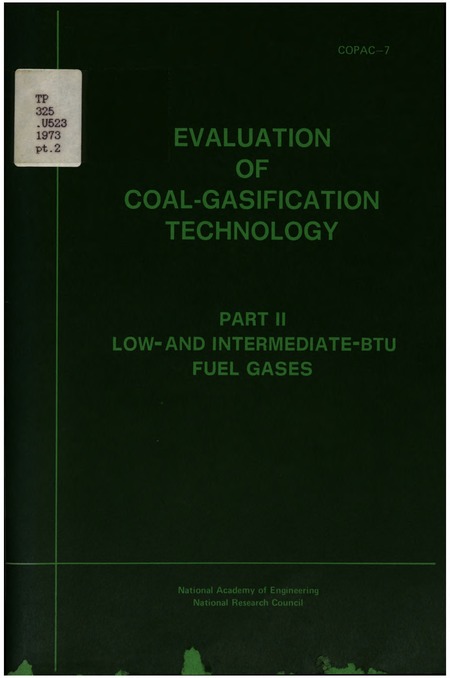 Evaluation of Coal-Gasification Technology: Part II, Low- and Intermediate-BTU Fuel Gases