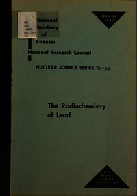 Cover Image: The Radiochemistry of Lead