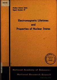 Cover Image: Electromagnetic Lifetimes and Properties of Nuclear States