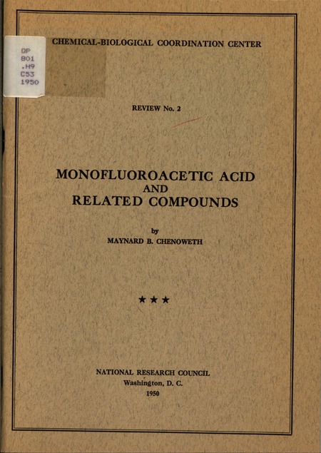 Monofluoroacetic Acid and Related Compounds