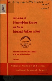 The Safety of Polyoxyethylene Stearates for Use as Intentional Additives in Foods