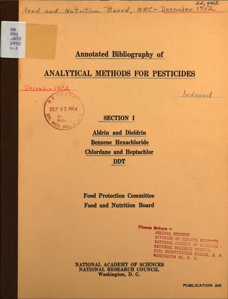 Annotated Bibliography of Analytical Methods for Pesticides