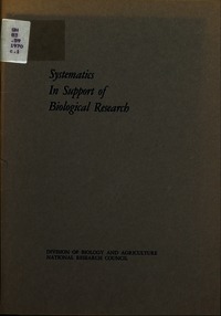Cover Image: Systematics in Support of Biological Research