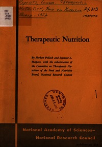 Cover Image: Therapeutic Nutrition