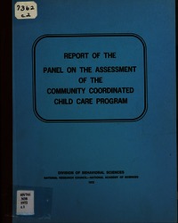 Cover Image: Report of the Panel on the Assessment of the Community Coordinated Child Care Program