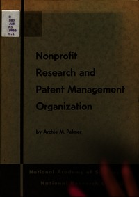Cover Image: Nonprofit Research and Patent Management Organization