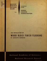 Cover Image: Installation of Wood Block Finish Flooring by Adhesive Bonding