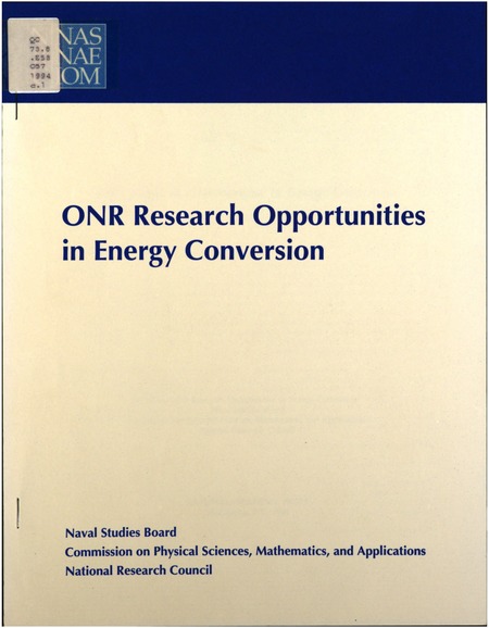 ONR Research Opportunities in Energy Conversion