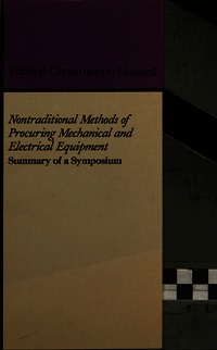 Cover Image: Nontraditional Methods of Procuring Mechanical and Electrical Equipment