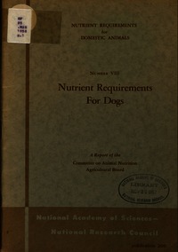 Cover Image: Nutrient Requirements for Dogs