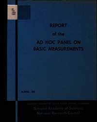 Cover Image: Report of the Meeting of the Ad Hoc Panel on the Measurement of Basic Quantities