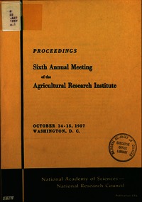 Cover Image: Proceedings, Sixth Annual Meeting of the Agricultural Research Institute