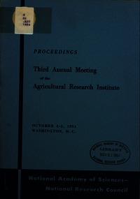 Cover Image: Third Annual Meeting of the Agricultural Research Institute