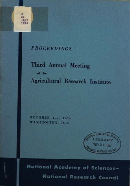 Third Annual Meeting of the Agricultural Research Institute: Proceedings