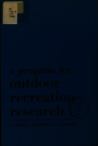 Program for Outdoor Recreation Research: Report on a Study Conference Conducted, June 2-8, 1968